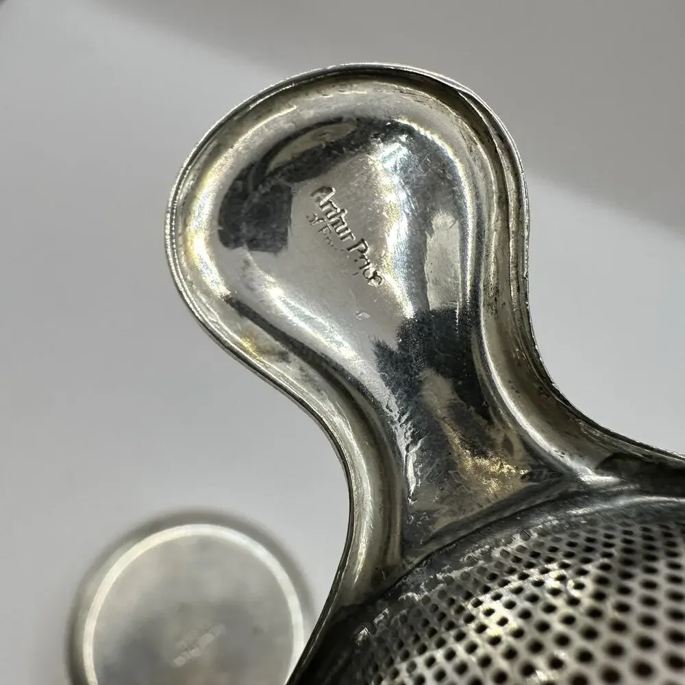 Arthur Price Silver Plated Tea Strainer Holder Stand Silverplate England English